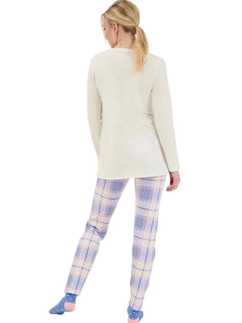 Pyjama leggings tunique manches longues Holiday Ecru