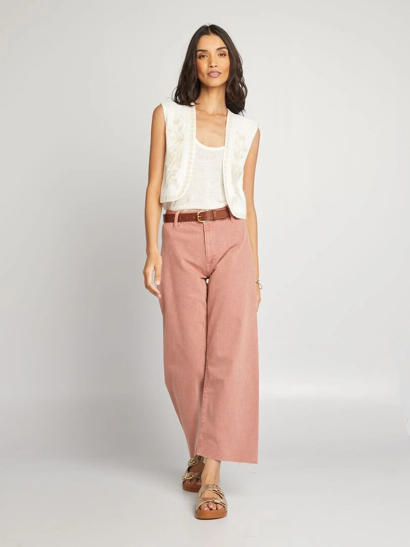 Pantalon cropped wide leg Rose