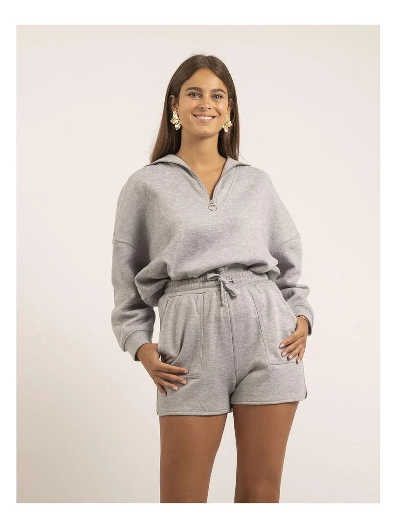 Short molleton XONARA Gris