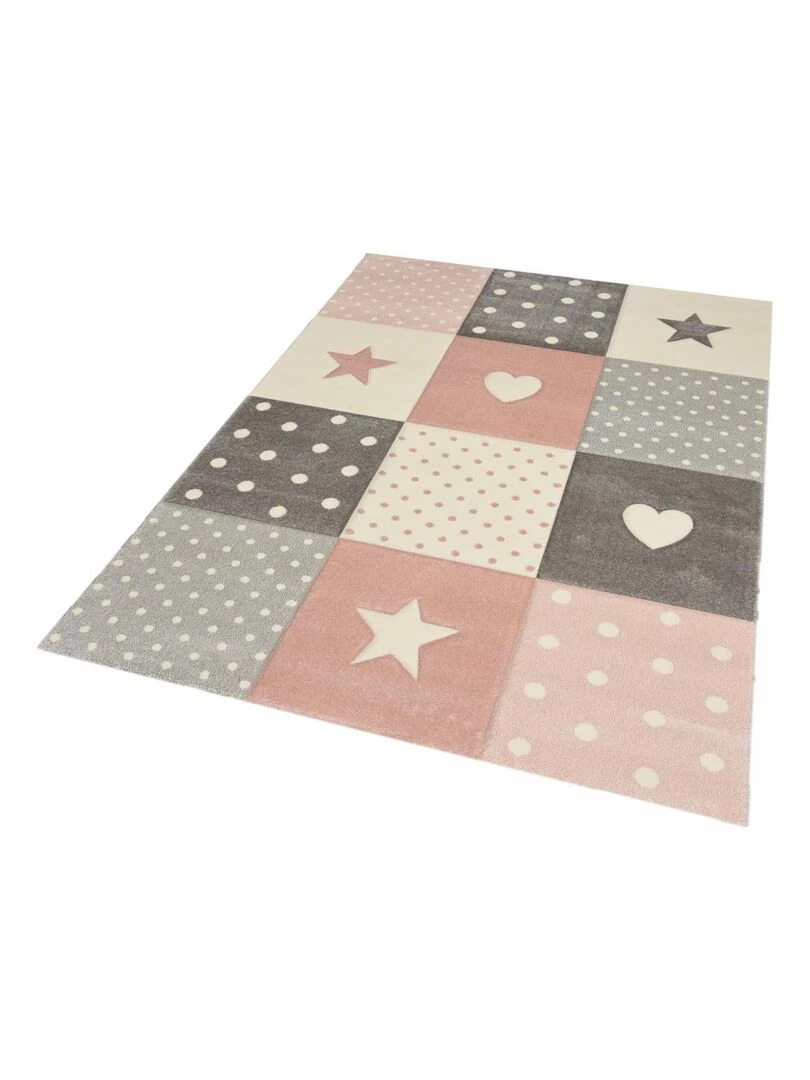 Tapis enfant MINIKIDS en polypropylène doux et soyeux OEKO TEX®   Rose