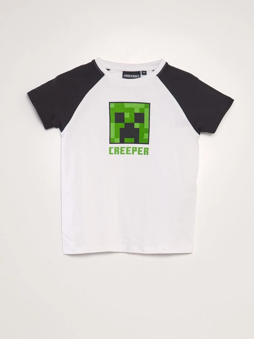 T shirt en coton 'Minecraft' blanc
