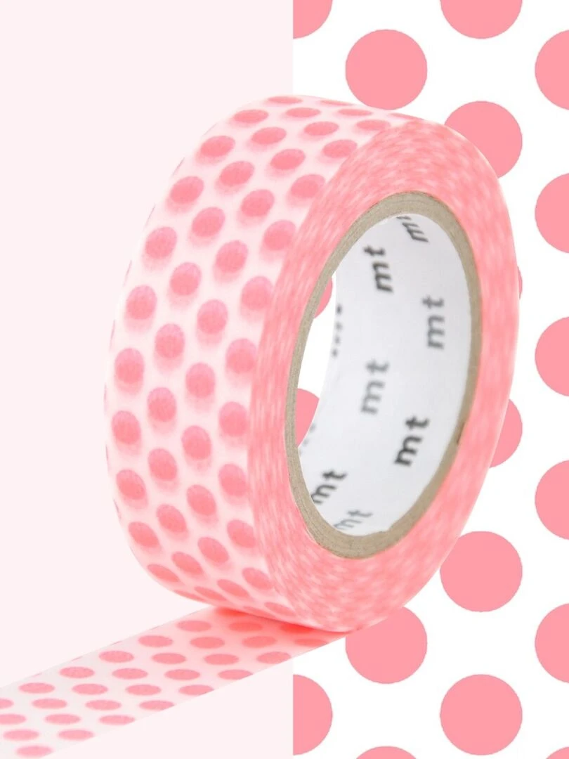 Masking tape à pois Rouge fluo 1 5 cm x 7 m N/A