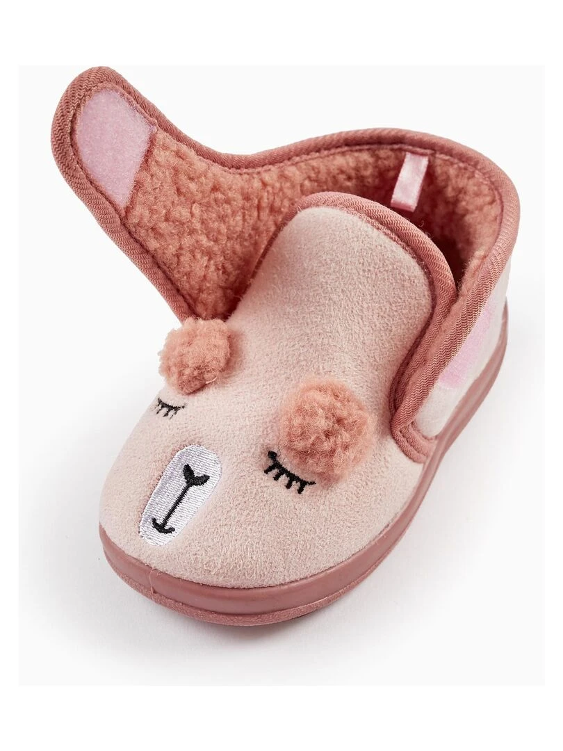 Chaussons avec des oreilles pour bébé fille 'Alpaga'   DISCOVER PERU   Blanc