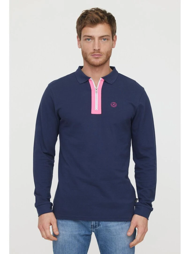 Lee Cooper T Shirt manches longues coton regular BOSPOR Bleu marine