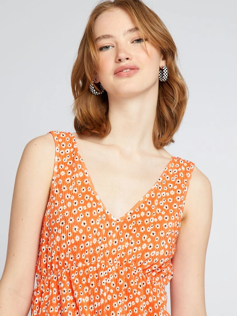 Combinaison short avec imprimé   Orange