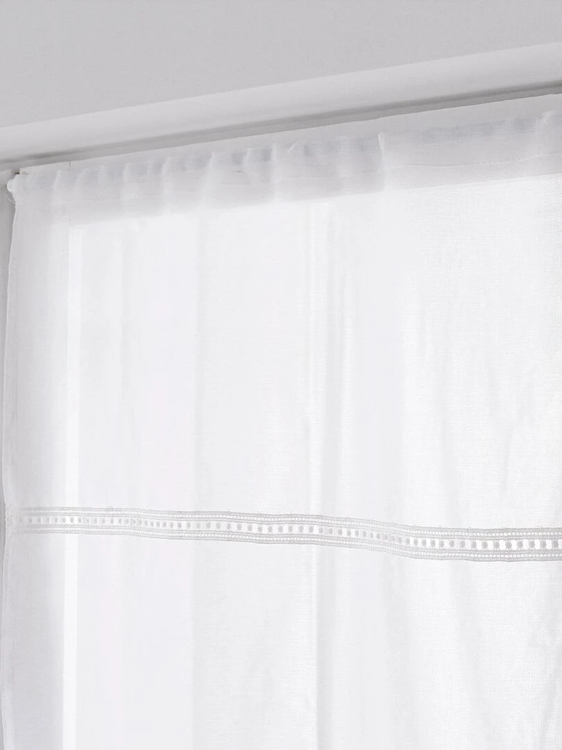 Paire de vitrages au ruban macramé   Blanc