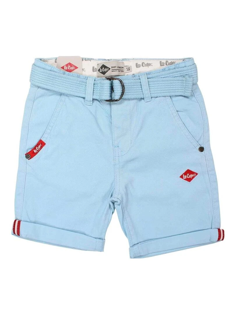 Lee Cooper Bermuda garçon imprimé logo en coton Bleu ciel