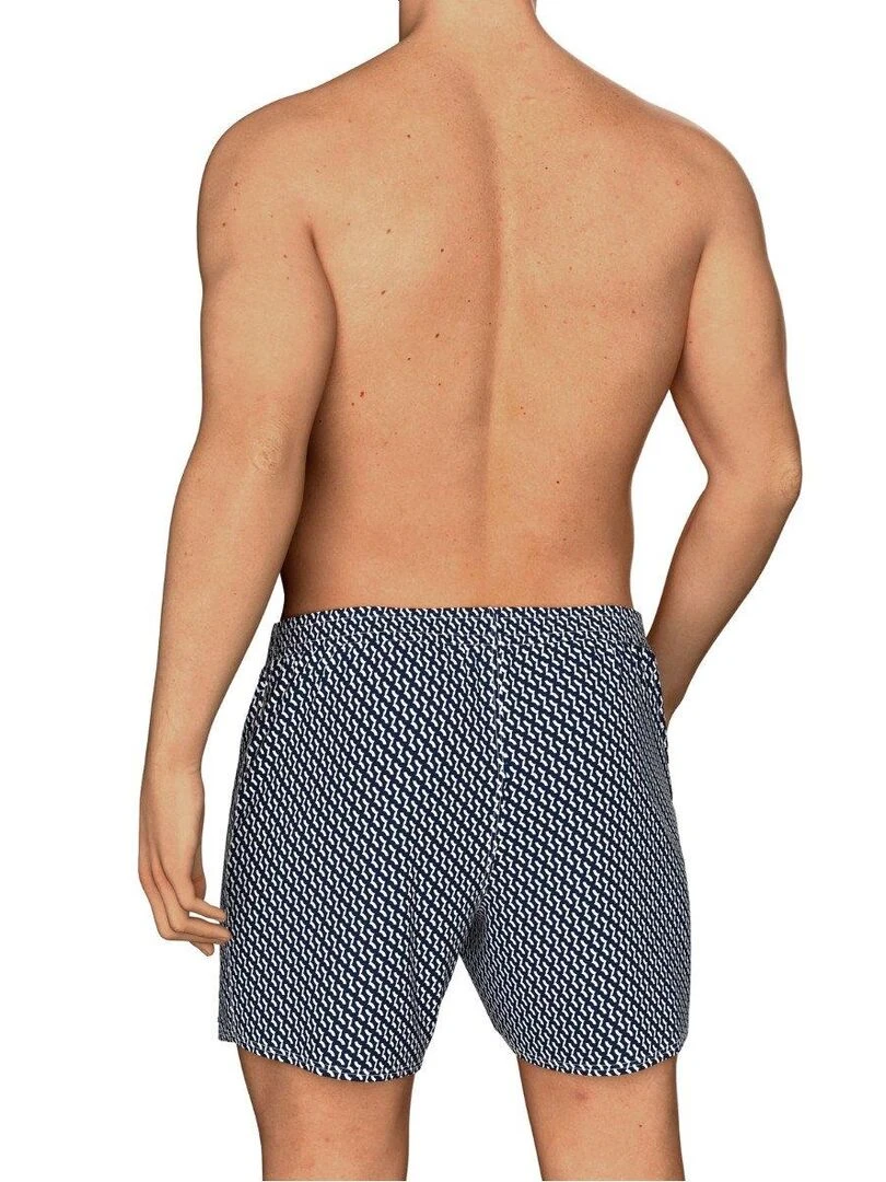 Short de bain à micro motif graphique  Nassau   Bleu