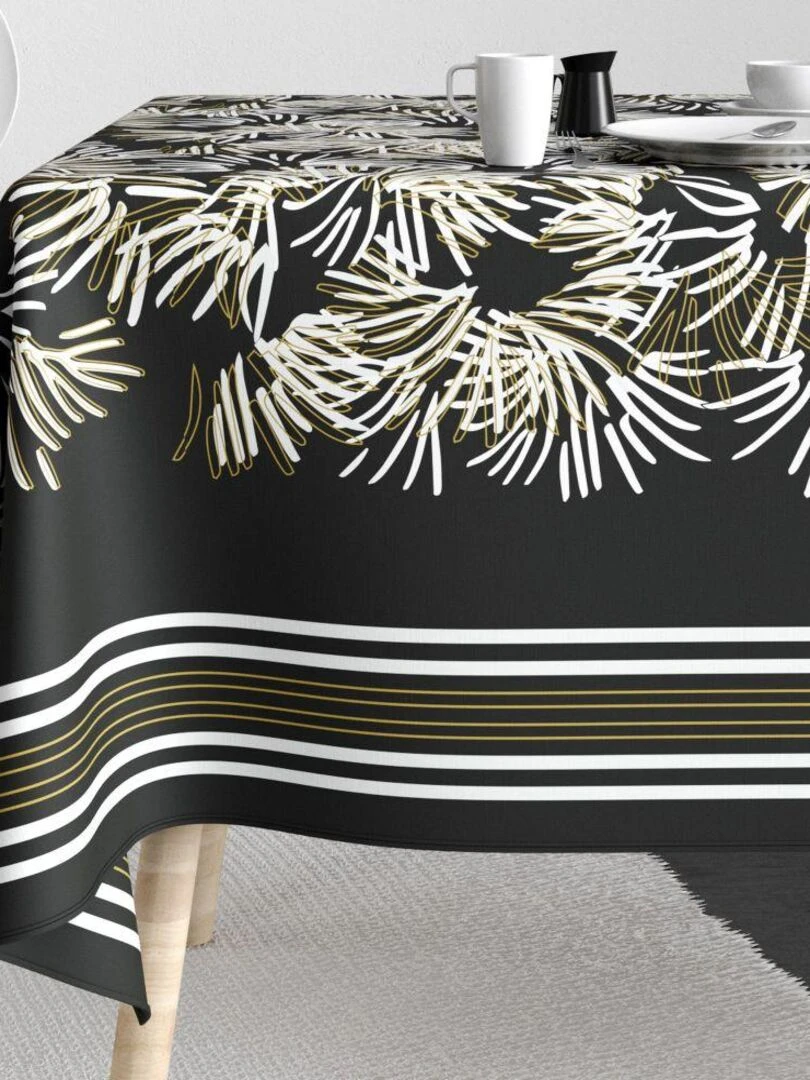 Nappe 150x250 cm Polyester à motifs Pamca Noir