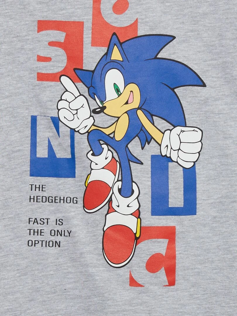 Ensemble t shirt + short 'Sonic' 2 pièces Gris