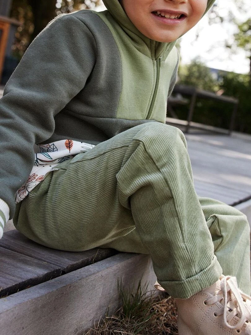 Pantalon bébé en velours côtelé Montreal   Kaki