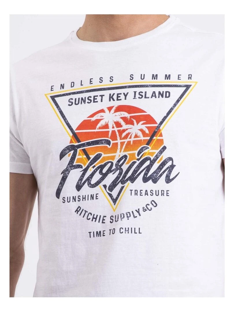 T shirt col rond NILIPACK   Blanc