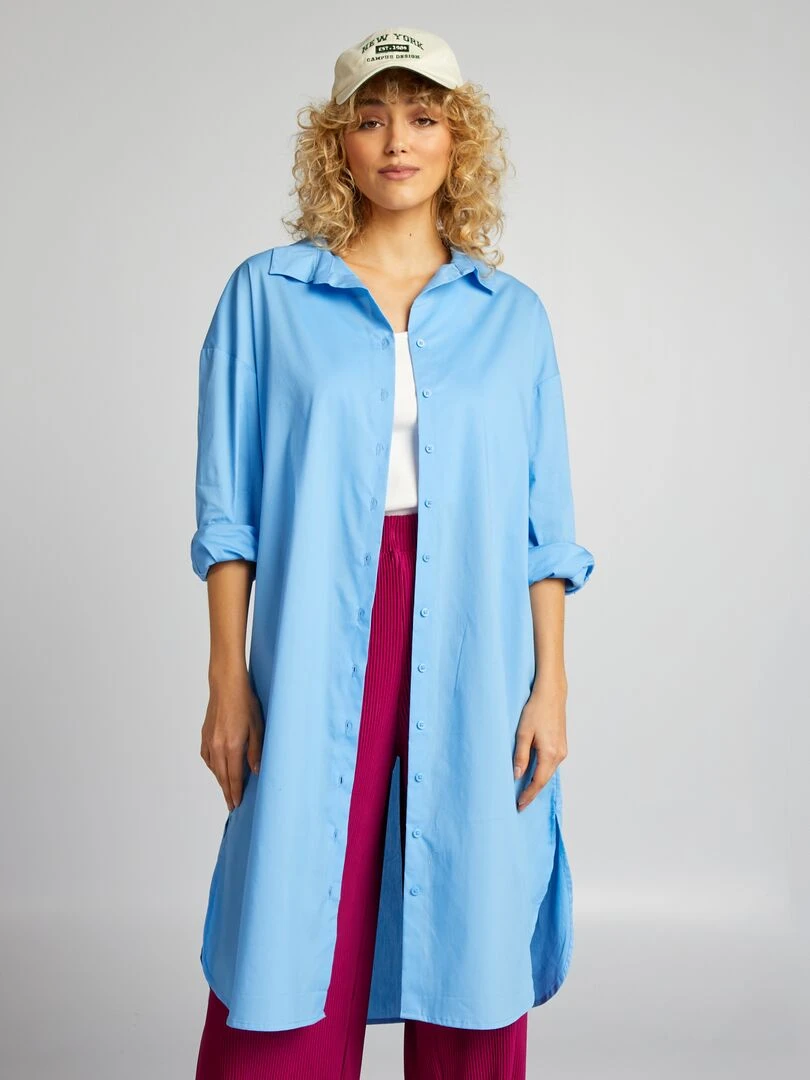 Chemise longue   Bleu