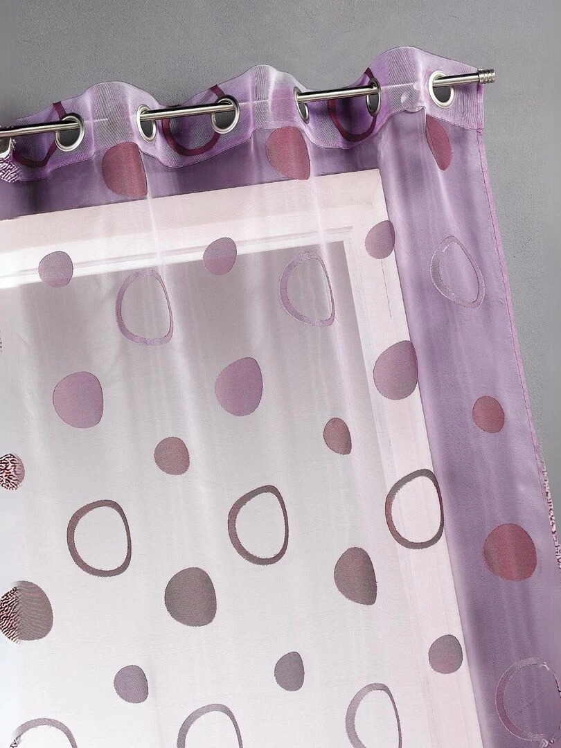 Voilage organza jacquard aux motifs cercles Parme