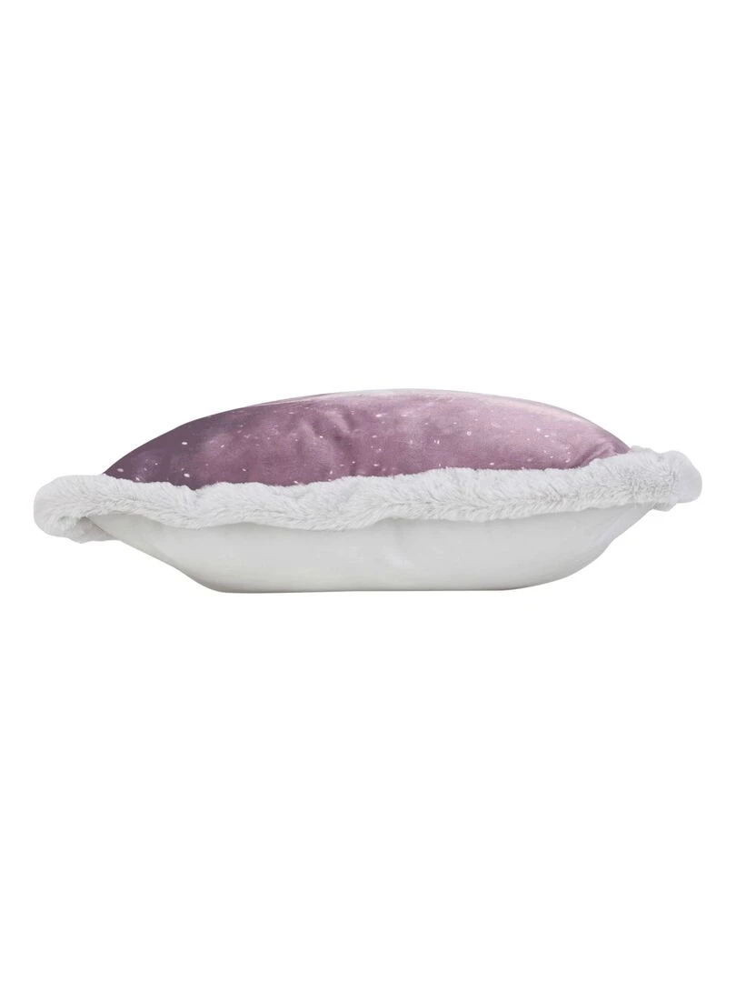 Coussin velours Renard des neiges   Rose