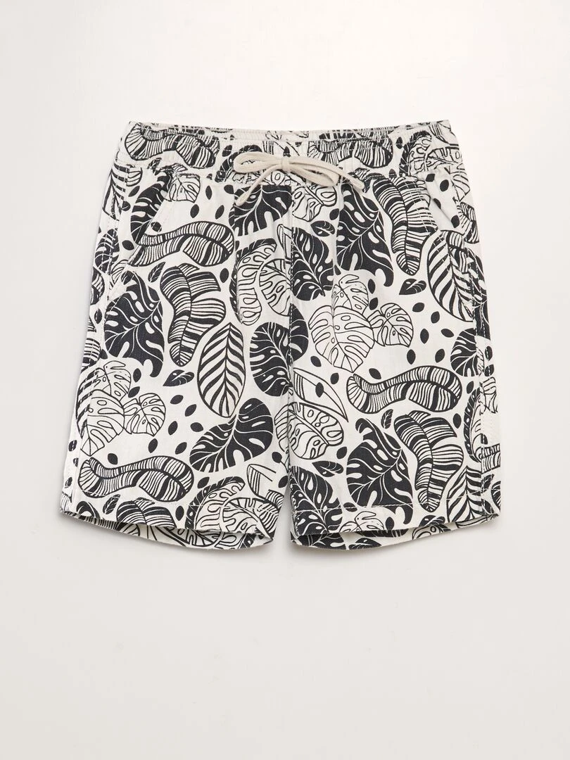 Short de bain imprimé Noir/blanc