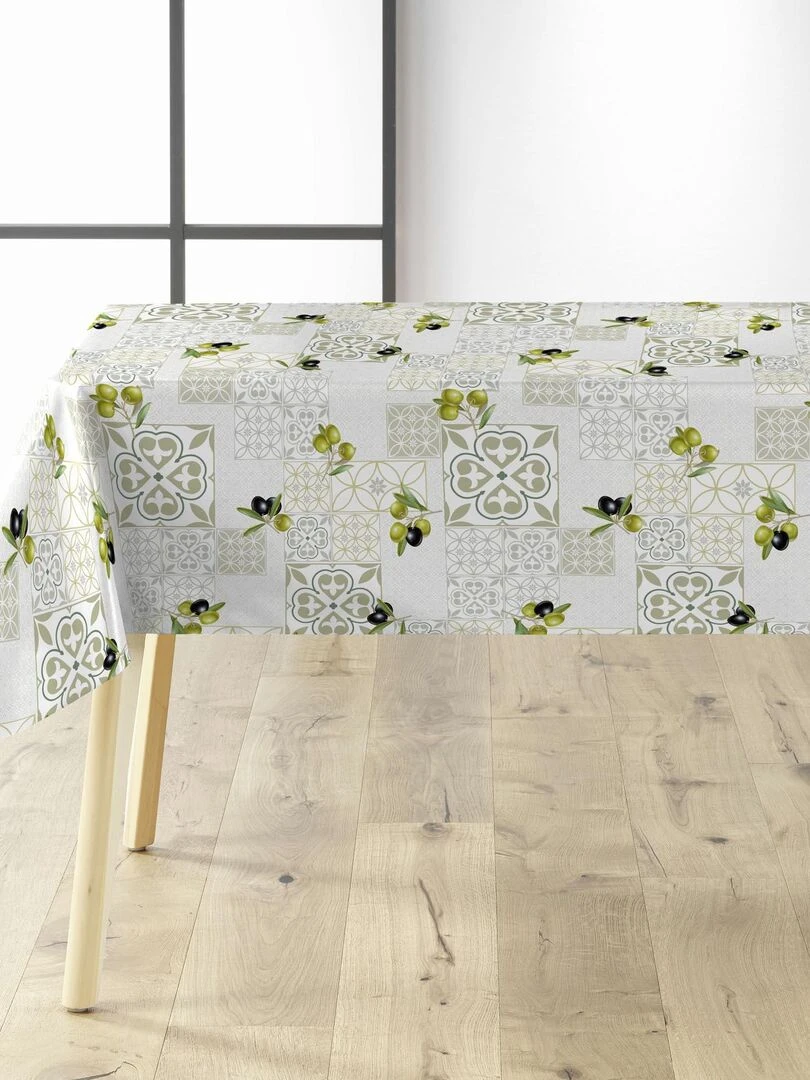 Nappe Toile cirée au mètre andalouse olive Vert