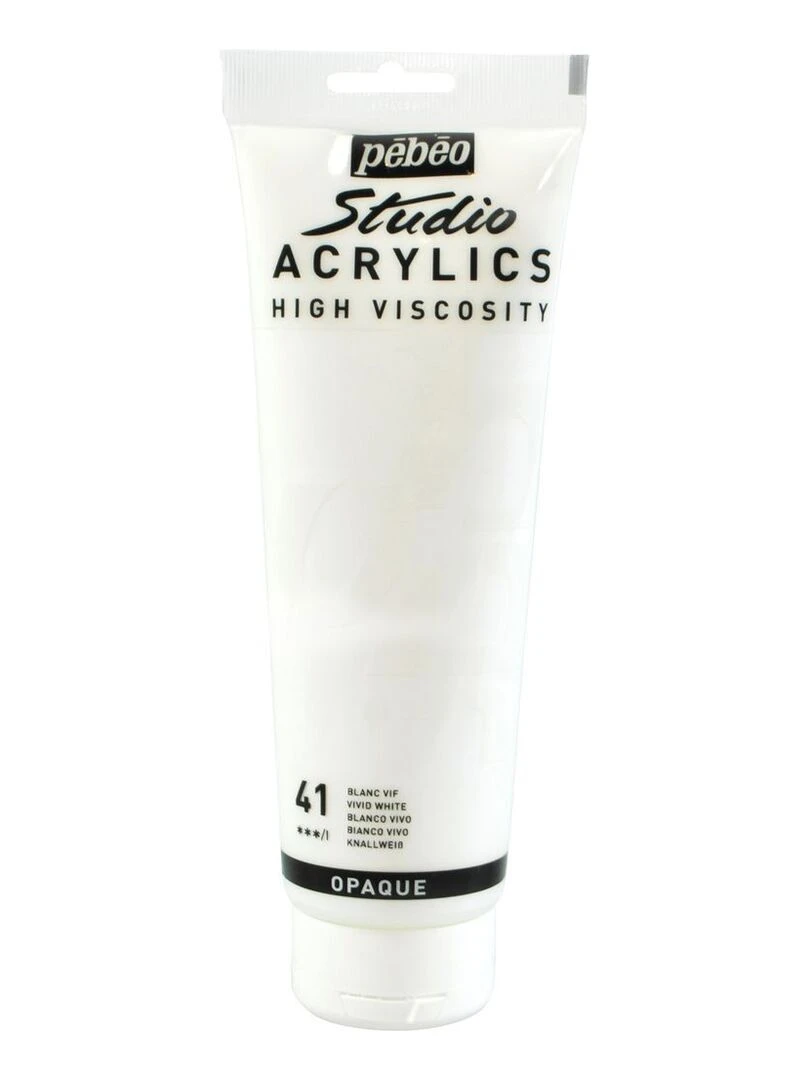 Peinture acrylique opaque   Blanc vif   250 ml   N/A