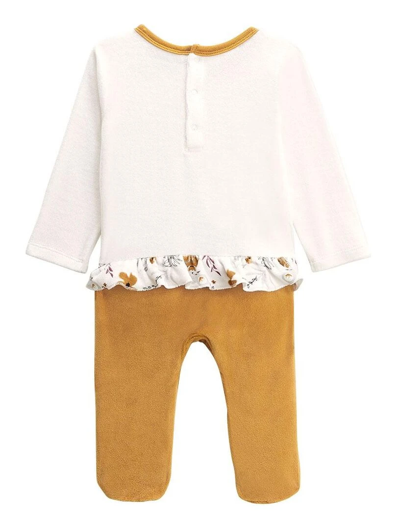 Pyjama bébé en velours Charlie Moutarde