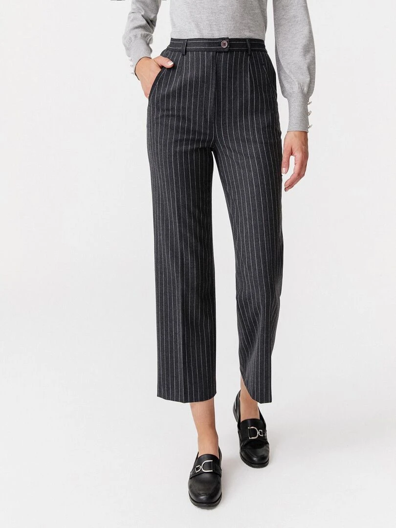 Pantalon flanelle bi extensible 2 statures Damart gris anthracite