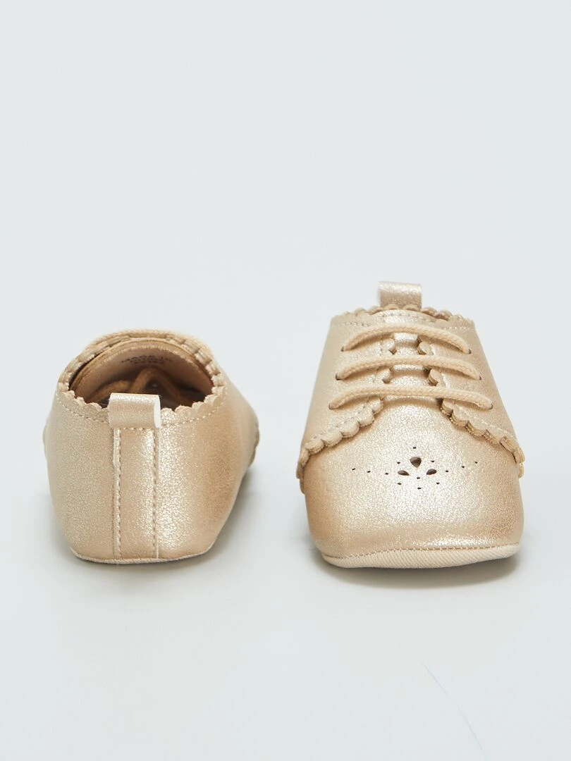 Chaussures derbies pailletées   Beige