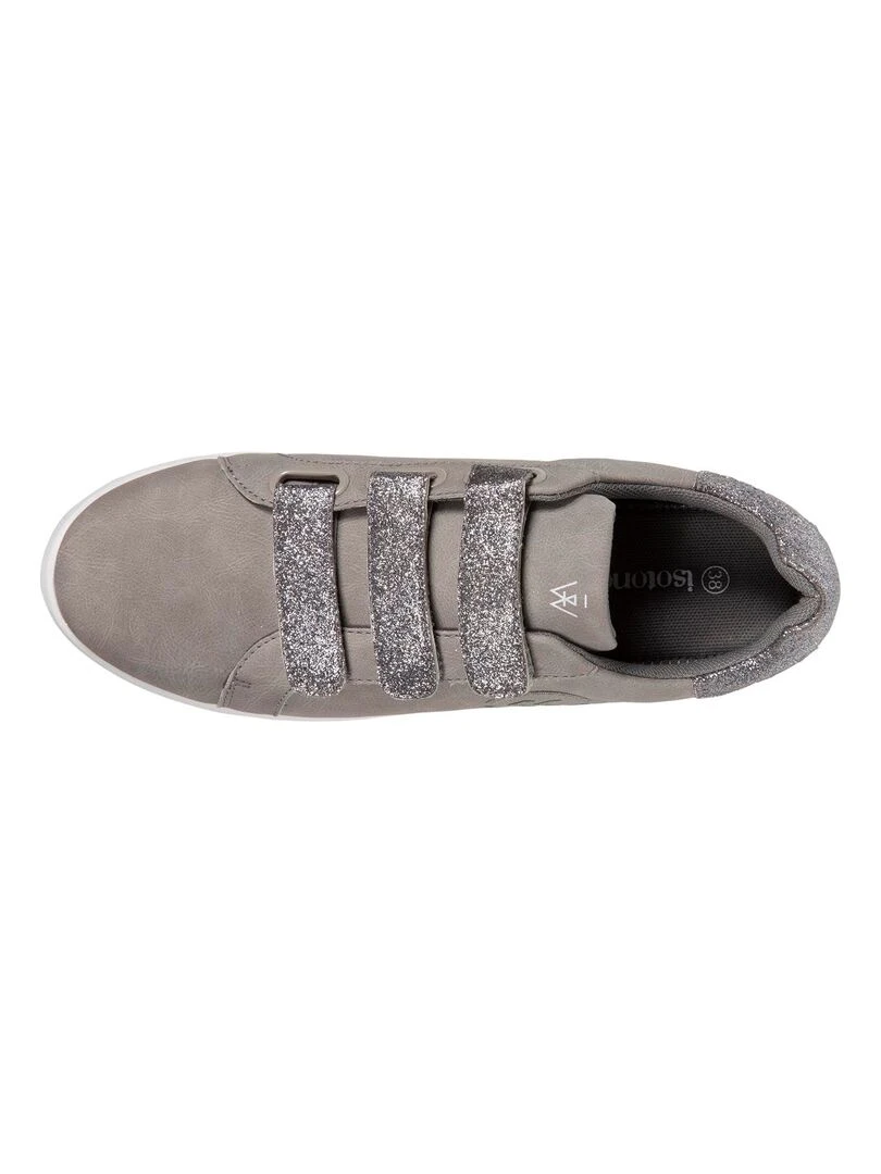 Basket femme scratch pailleté Gris Gris