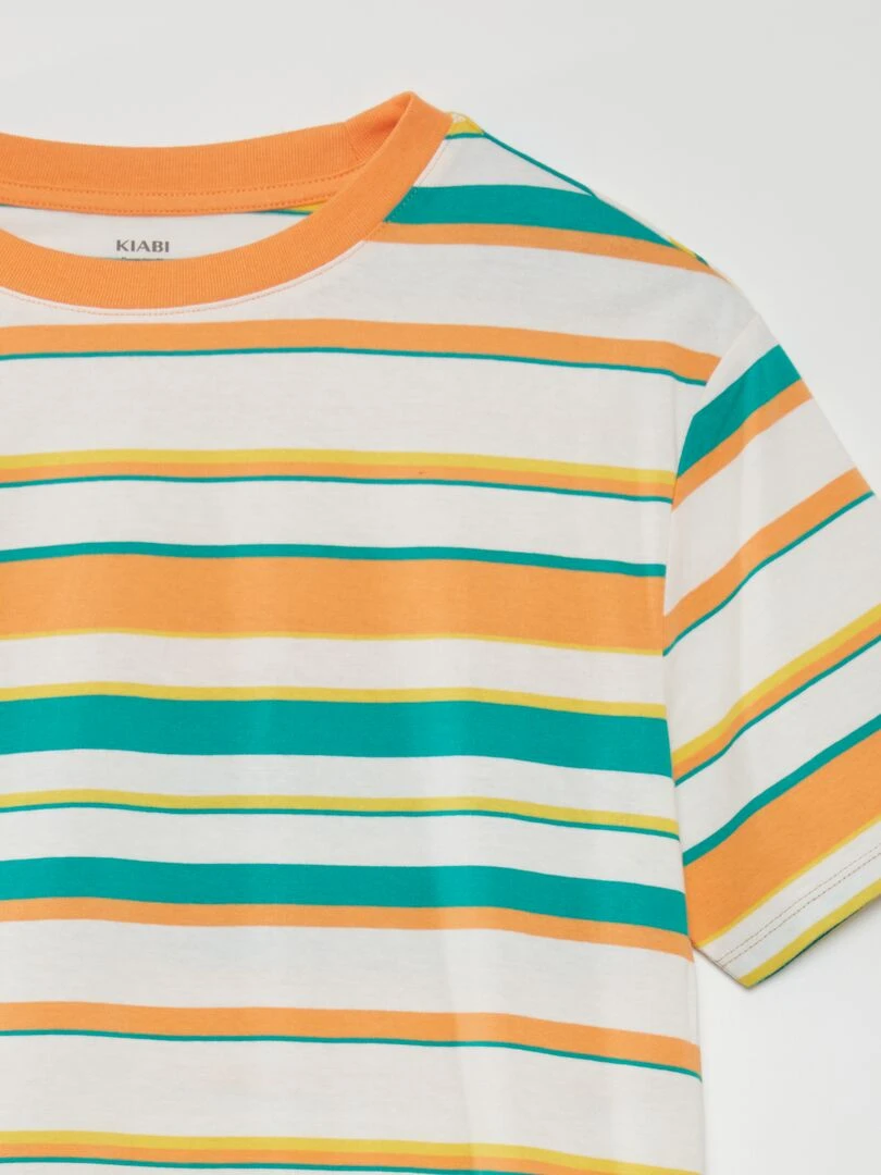 Tee shirt larges rayures colorées Orange