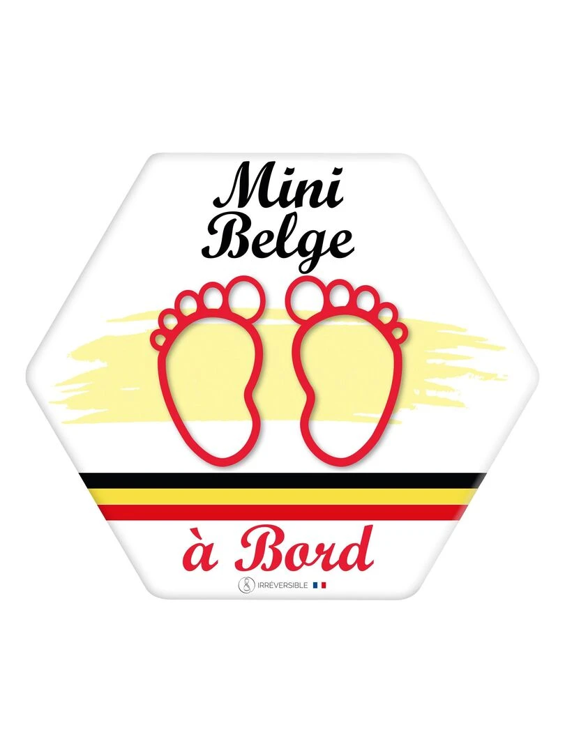 Adhésif bébé à bord Mixte Mini Belge Rouge