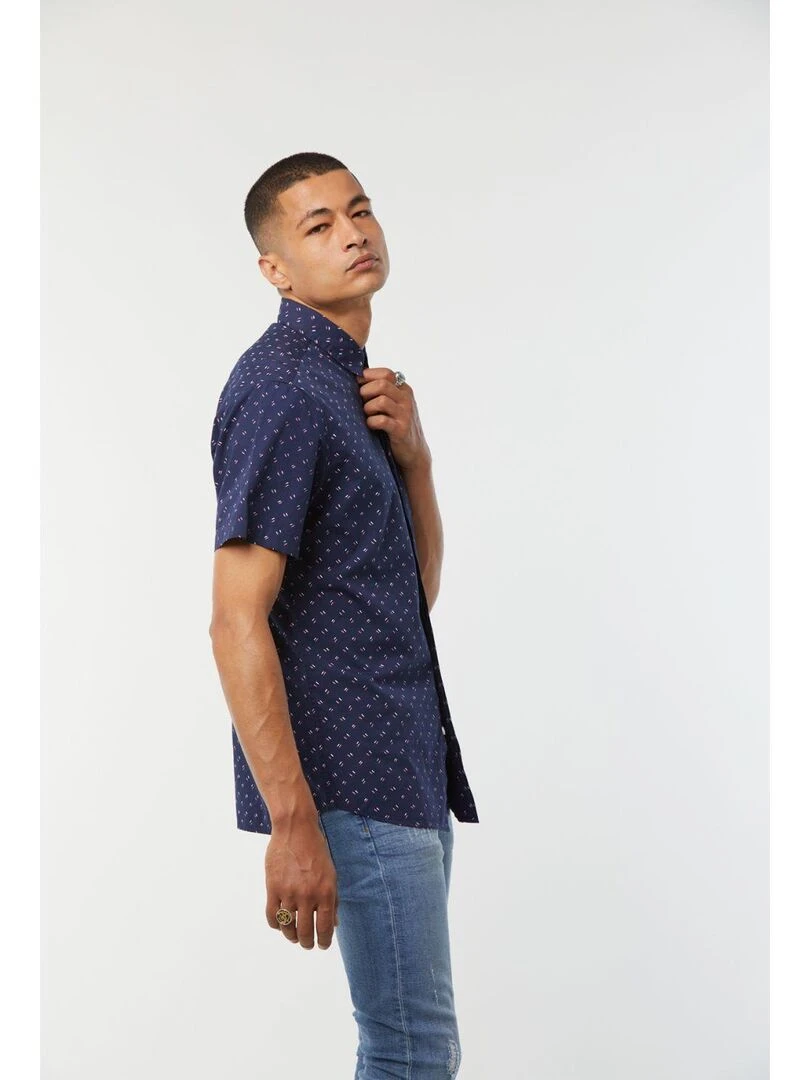 Lee Cooper   Chemise manches courtes coton regular DOCE   Bleu foncé