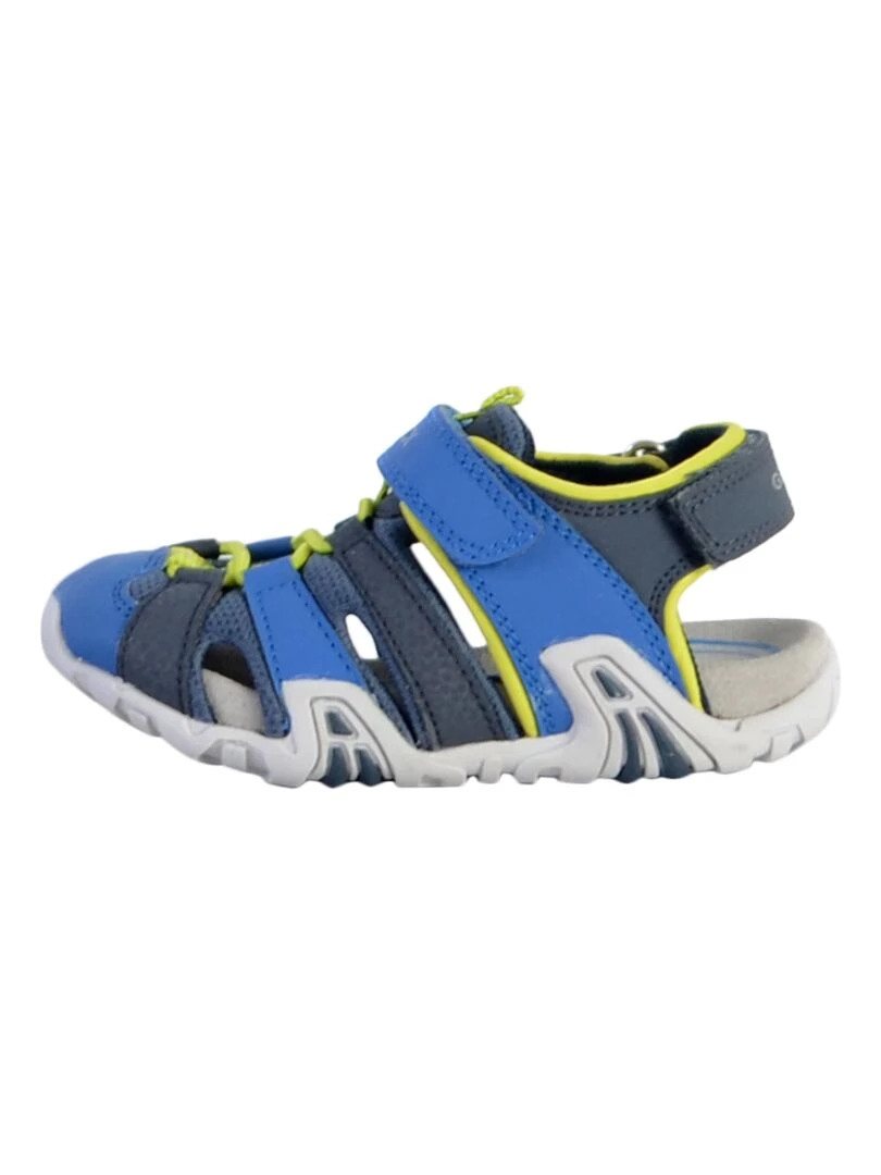 Sandale Plate Cuir Geox Enfant Kraze Bleu marine
