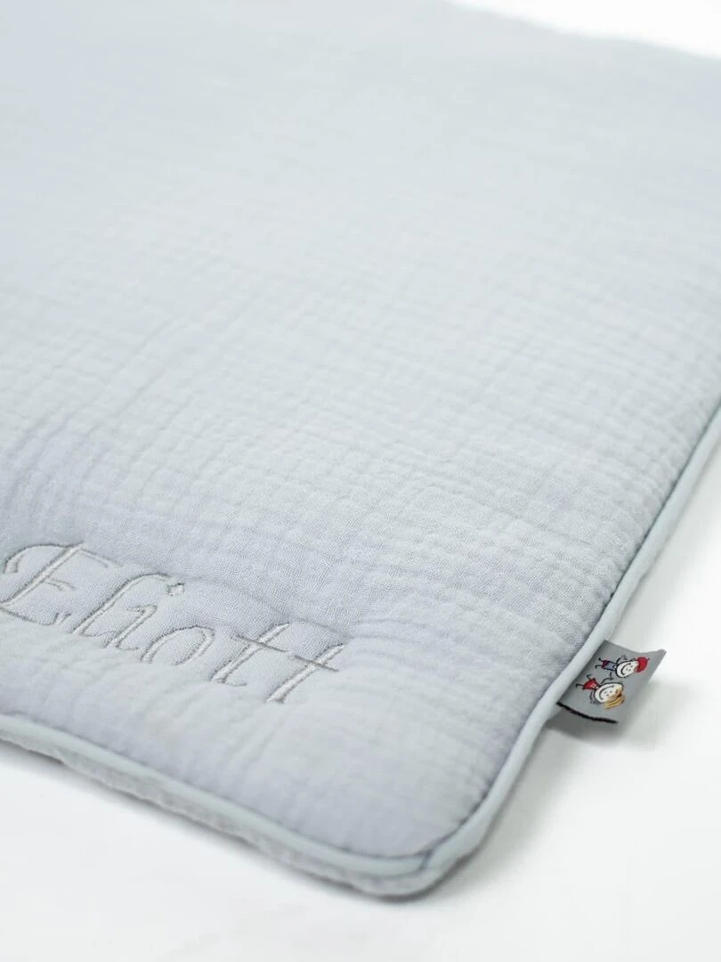Oreiller plat en gaze de coton Jeanne Marron clair