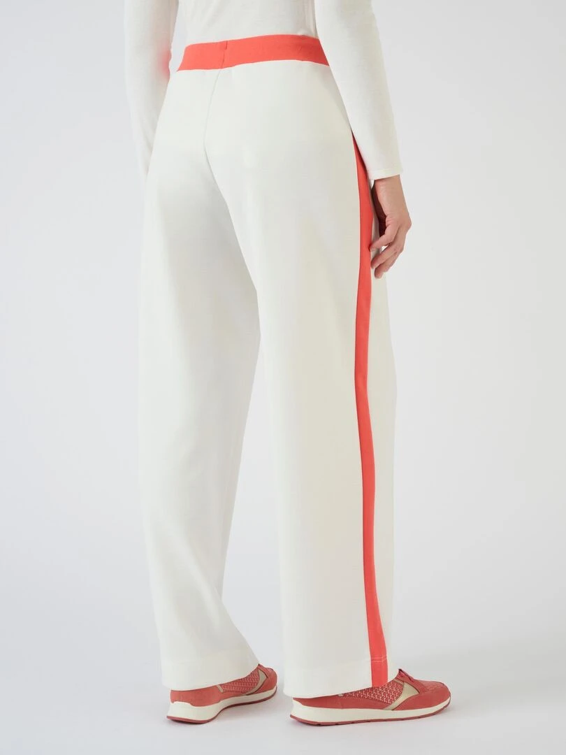 Pantalon large sport chic   Happy D. by Damart   Blanc Orange