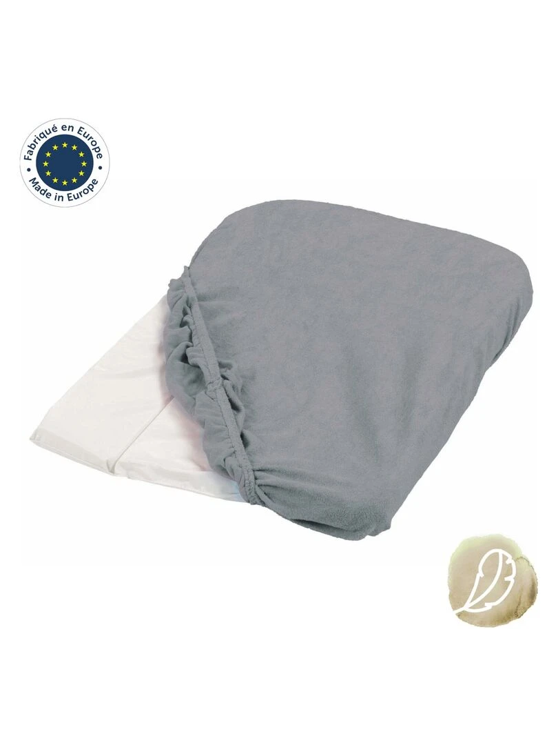 Candide   Housse de matelas à langer gris éponge 50x75cm   Gris