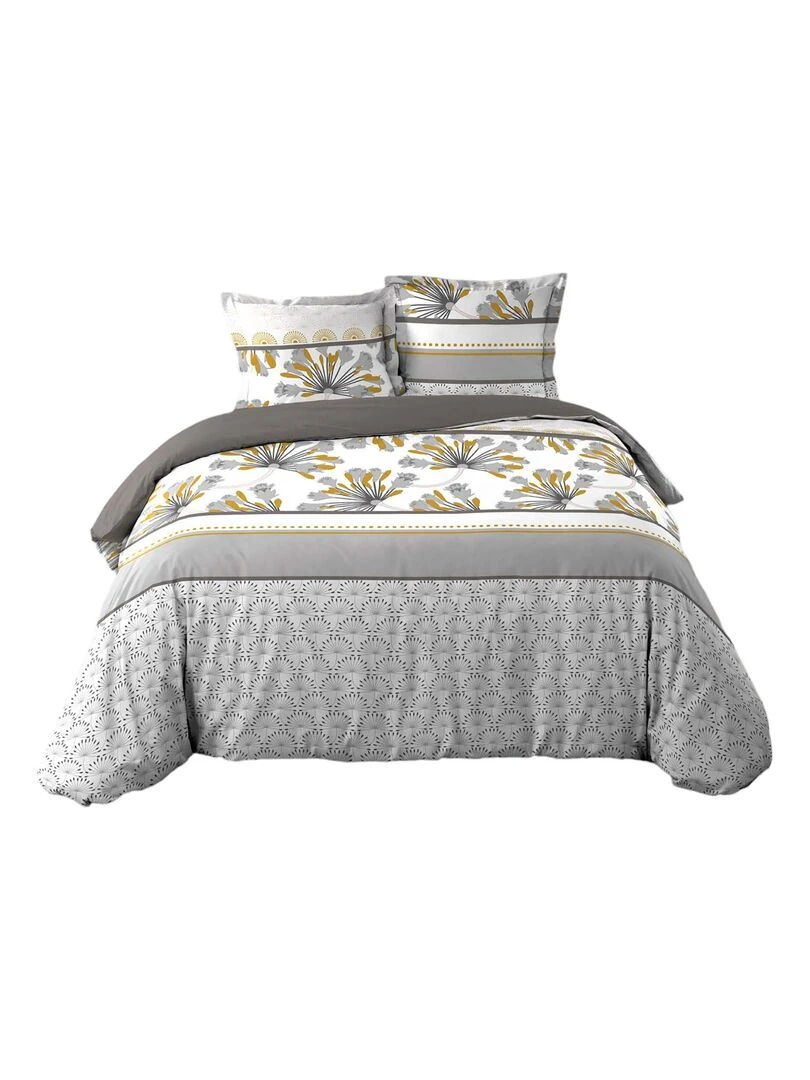 Housse de couette + 2 taies Collection Casablanca Gris