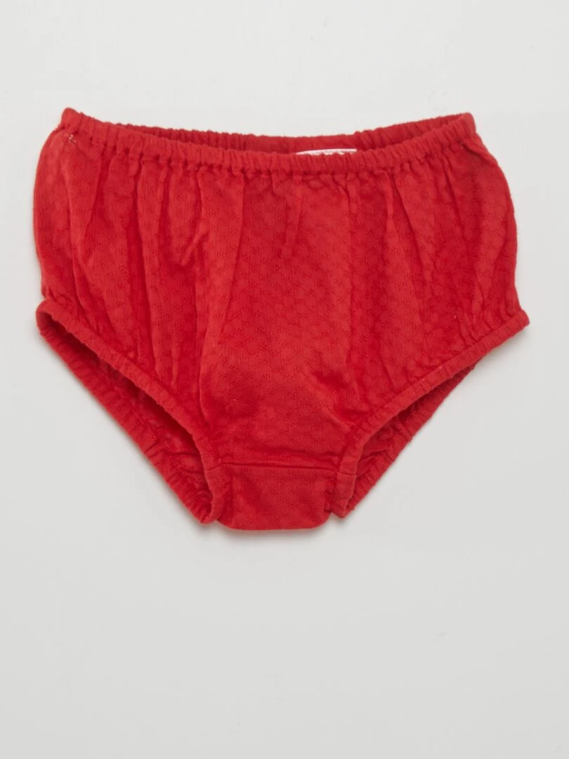 Robe évasée avec volants + culotte assortie   Rouge