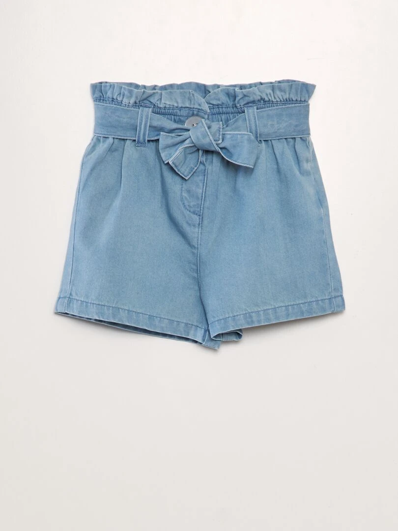 Short en denim Bleu