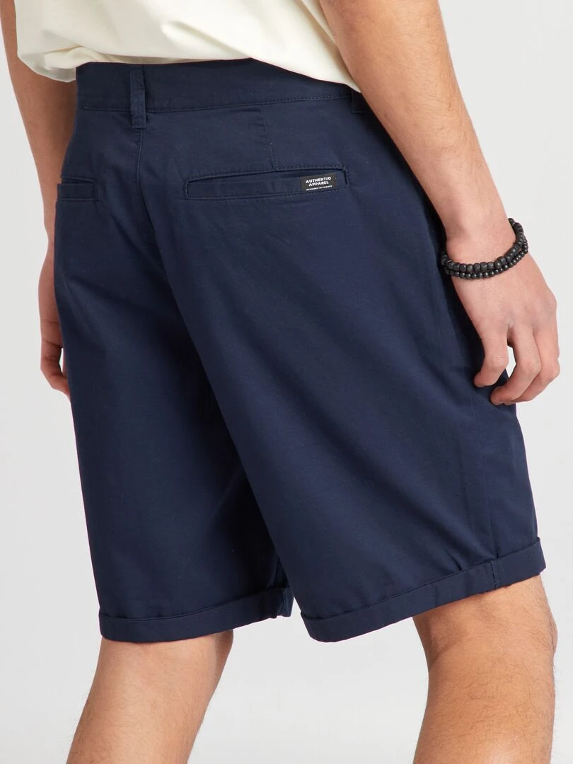 Short chino droit   Bleu