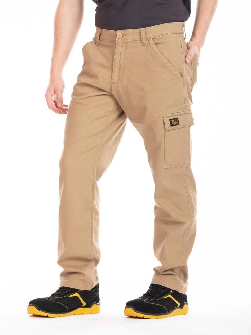 Pantalon de travail coupe charpentier stretch CARP 'Rica Lewis' Beige