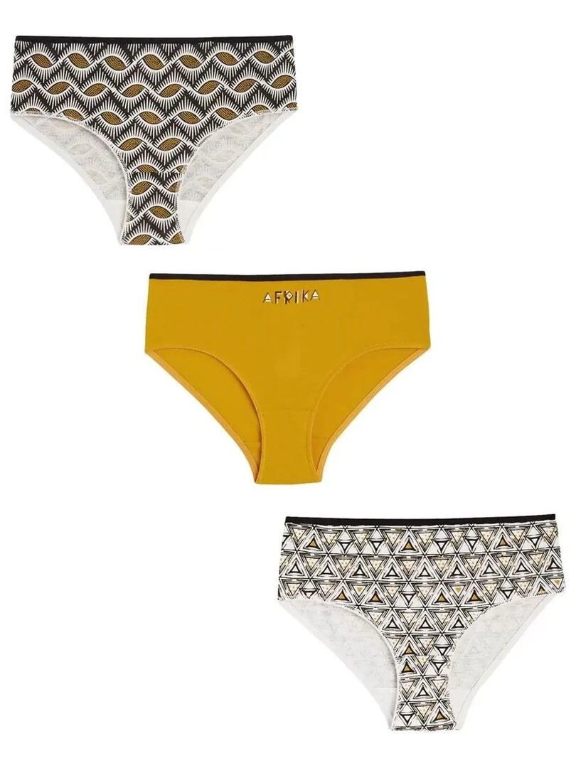 Lot de 3 culottes fille Patonga Moutarde
