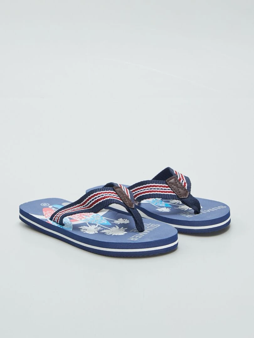Tongs imprimées surf bleu