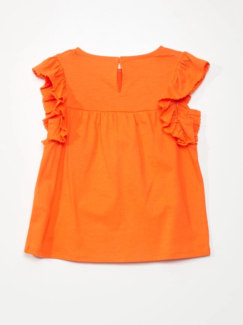 T shirt avec broderie Orange