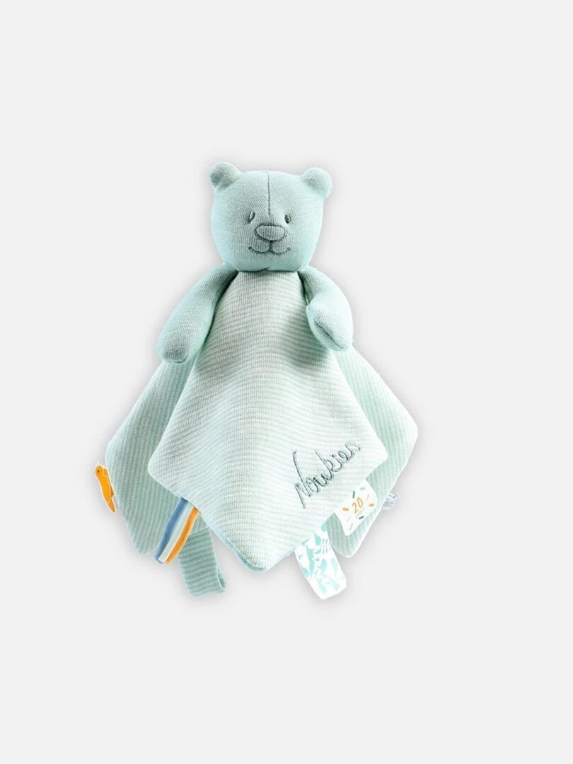 Doudou Plat Attache Sucette Iconiques Nouky Mint Vert d'eau