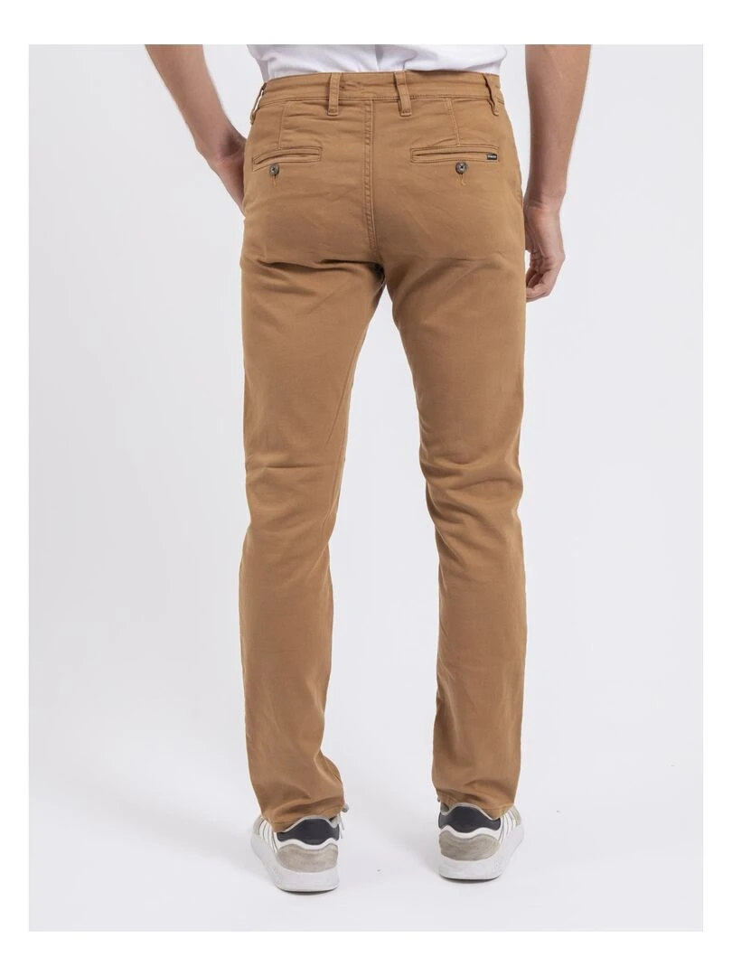 Pantalon chino coupe ajustée VALBACOL Marron glacé