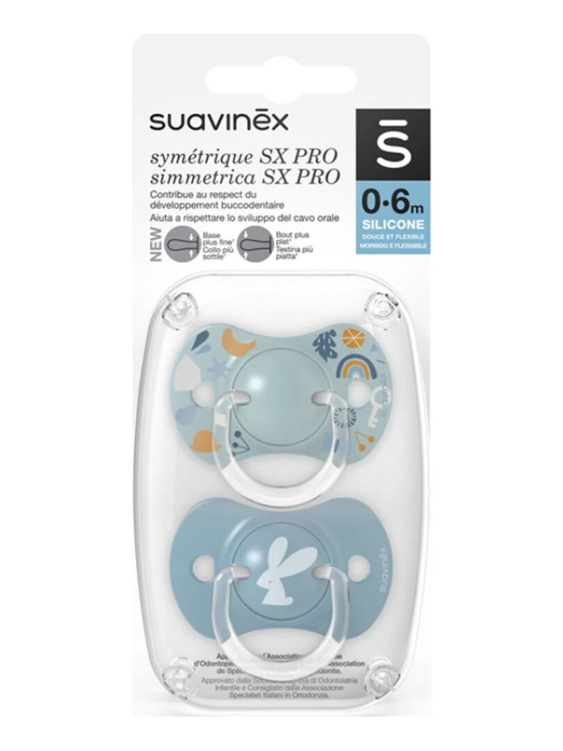 Lot de 2 sucettes symétriques SX PRO Into the forest bleu (0 6 mois) Bleu