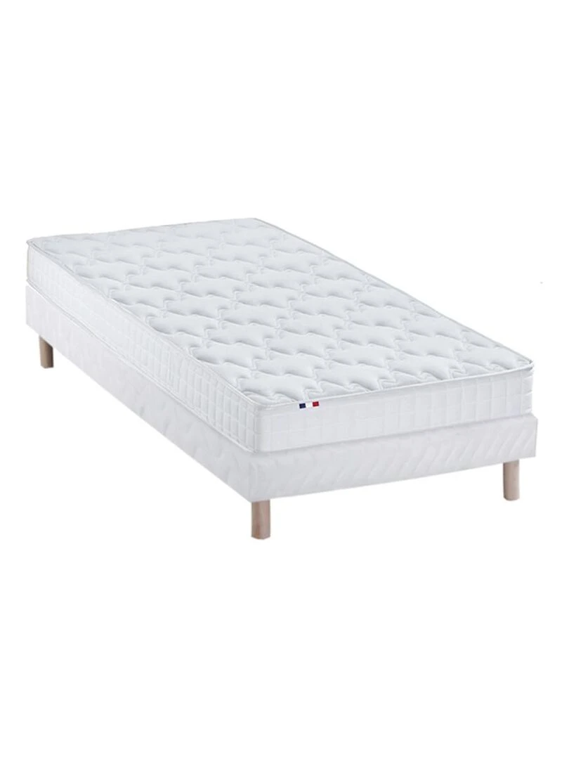 Ensemble Matelas accueil mémoire de forme MAM AZUR + Sommier Made in France Sommier Blanc Blanc