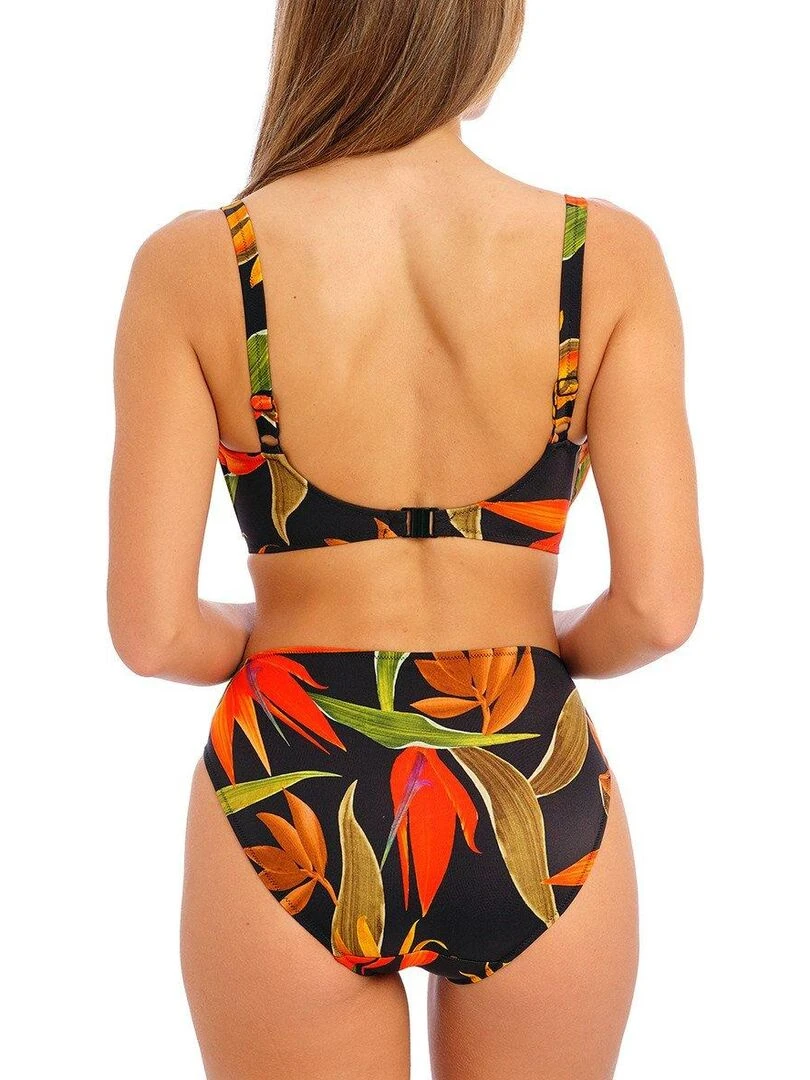 Haut de maillot à armatures imprimé tropical Pichola   Noir