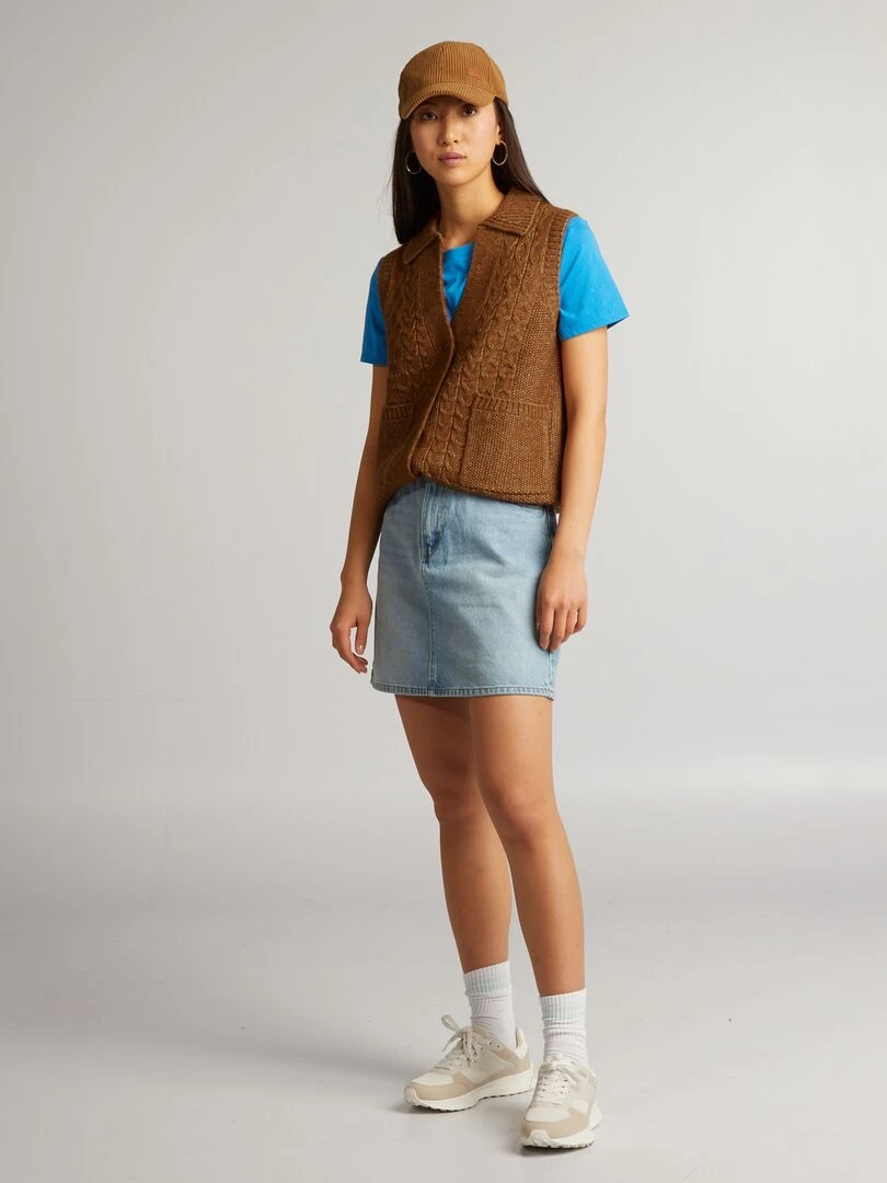T shirt uni en jersey Bleu foncé
