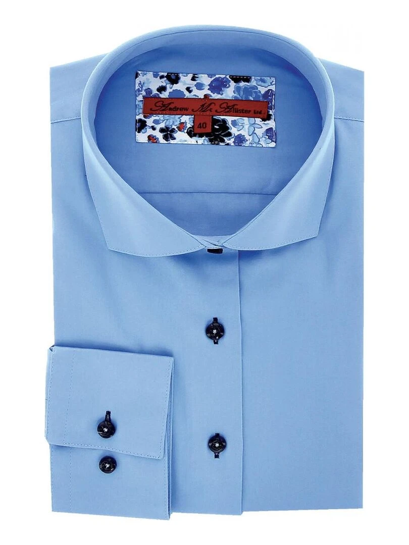 Chemise unie KRYSTAL Bleu
