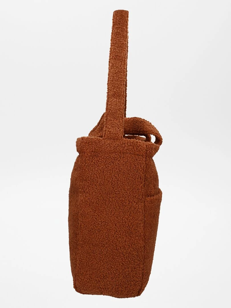 Sac à langer en sherpa + tapis à langer nomade Bordeau