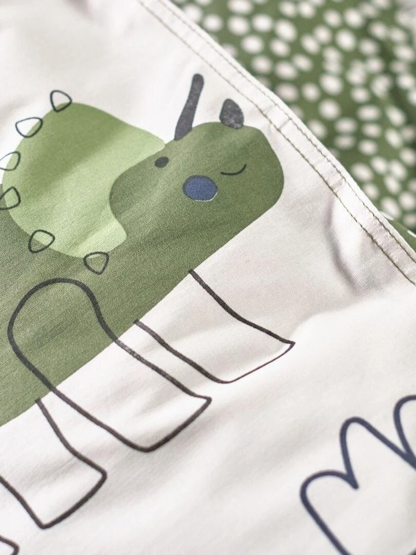 Parure de lit imprimé 'HAPPY DINO' 'TODAY'   Vert